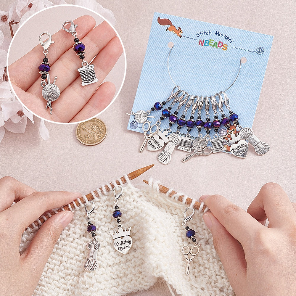 15Pcs Knitting Stitch Markers Lobster Clasp Removable for Knitting Weaving
