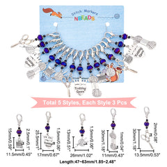 15Pcs Knitting Stitch Markers Lobster Clasp Removable for Knitting Weaving