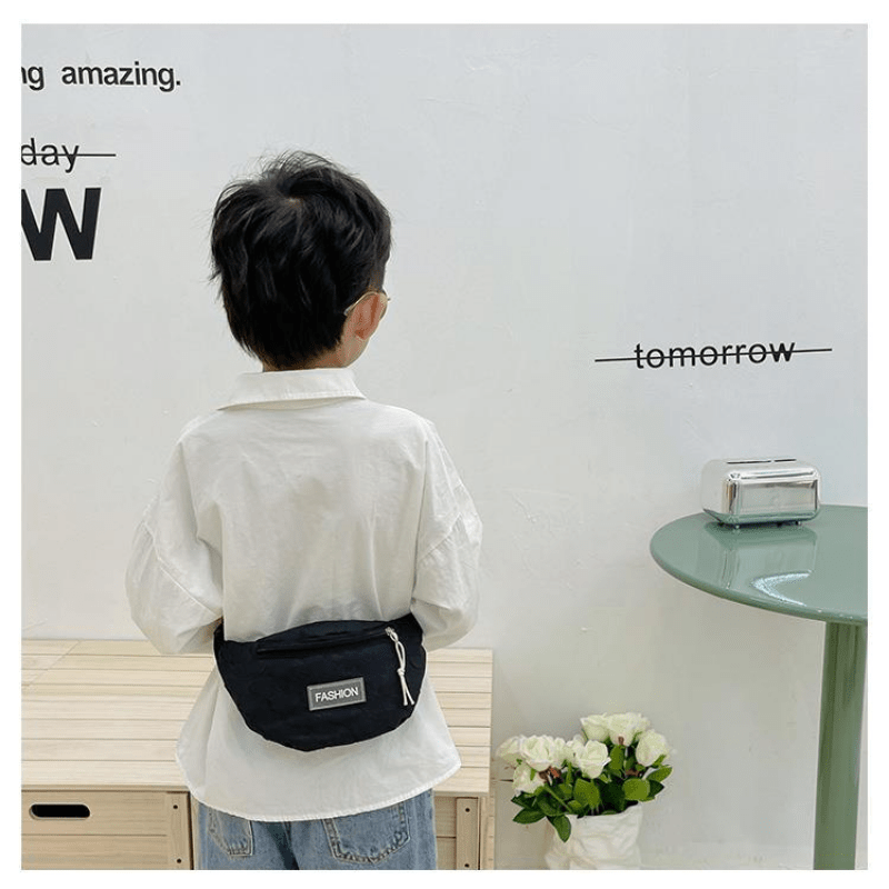Plaid Pattern Kids Crossbody Bag Small Diagonal Outdoor Travel Chest Bag
