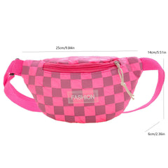 Plaid Pattern Kids Crossbody Bag Small Diagonal Outdoor Travel Chest Bag