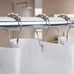 12PCS Shower Curtain Rings Metal Clips Stainless Steel Large Size Hanging Hooks