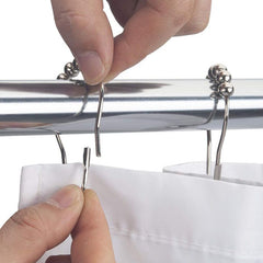 12PCS Shower Curtain Rings Metal Clips Stainless Steel Large Size Hanging Hooks