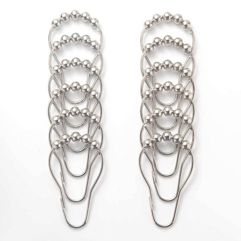 12PCS Shower Curtain Rings Metal Clips Stainless Steel Large Size Hanging Hooks