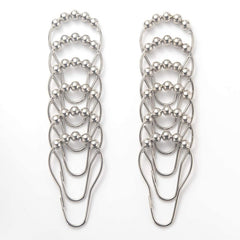 12PCS Shower Curtain Rings Metal Clips Stainless Steel Large Size Hanging Hooks