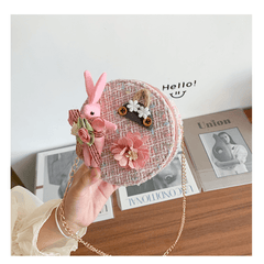 Girls' Small Round Bag with Rabbit Design