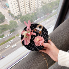 Girls' Small Round Bag with Rabbit Design