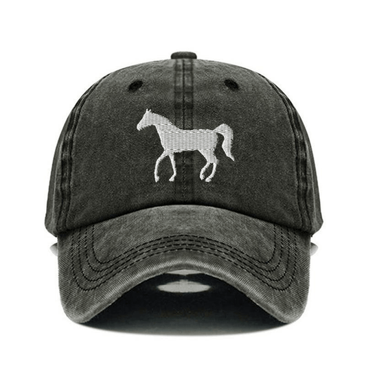 Vintage Horse Embroidery Cotton Baseball Cap Sun Visor Hat Outdoor Activities