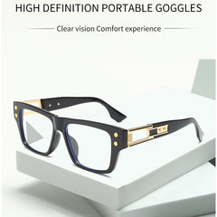 Retro Rivet Jelly Square Frame Computer Glasses
