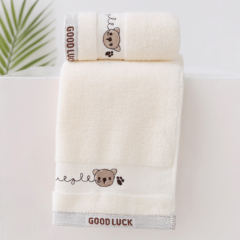 Cartoon Embroidered Small Face Towel Soft Skin-friendly Kids Towel