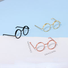 1pc Dolls Metal Glasses Frame Creative Accessories Electroplated