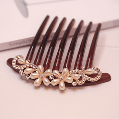 Faux Pearl Hair Comb Rhinestone Classic Hair Accessories for Girls