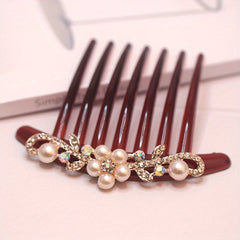 Faux Pearl Hair Comb Rhinestone Classic Hair Accessories for Girls