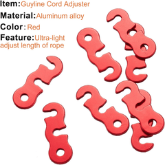 20pcs Aluminum Guyline Tensioners for Easy Tent Setup Camping Hiking