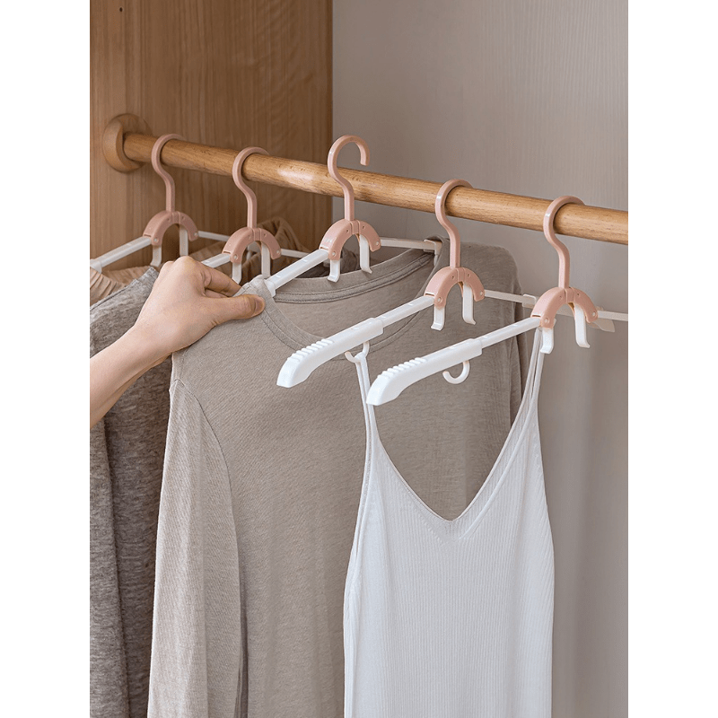 Retractable Folding Hanger Plastic Clothes Rack Wardrobe