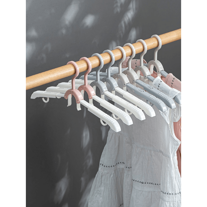 Retractable Folding Hanger Plastic Clothes Rack Wardrobe