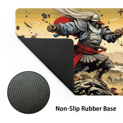 Japanese Warrior Pattern Mouse Pad - Non-Slip Keyboard Pad