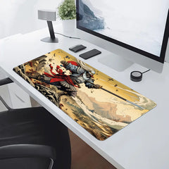 Japanese Warrior Pattern Mouse Pad - Non-Slip Keyboard Pad