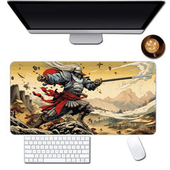 Japanese Warrior Pattern Mouse Pad - Non-Slip Keyboard Pad