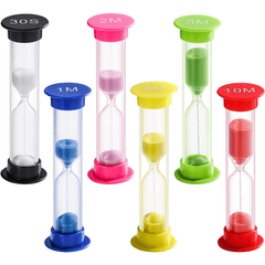 6pcs Children's Hourglass Timer Colored Sand Watch Game Classroom Gift