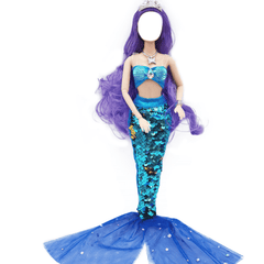 Mermaid Tail Dress Up Set for Dolls - Fairy Tale Costume Accessories