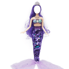 Mermaid Tail Dress Up Set for Dolls - Fairy Tale Costume Accessories