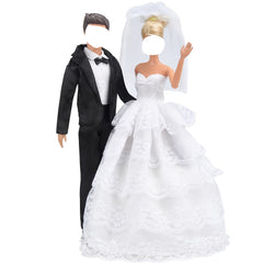 Wedding Dress and Suit for 1/6 Dolls, Doll Accessories