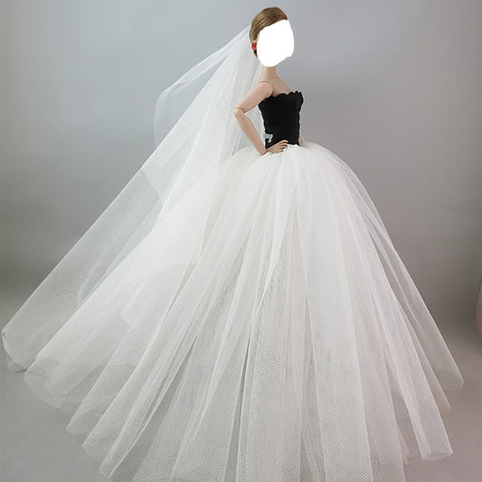 Elegant Wedding Dress for 11-Inch Dolls - Ideal DIY Gift