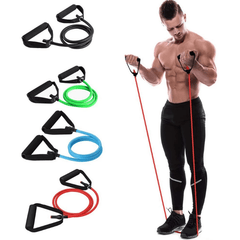 Elastic Resistance Bands With Handles for Home Workouts