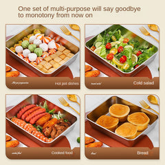 304 Stainless Steel Fresh Keeping Boxes - Rectangular Steaming Plates
