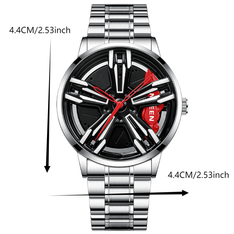 Rotating Wheel Hub Quartz Watch Waterproof