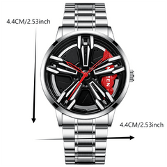 Rotating Wheel Hub Quartz Watch Waterproof