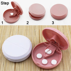 Portable Pill Cutter Splitter Storage Medicine Compartment Box Travel Case