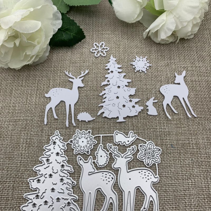 Christmas Deer Tree Metal Cutting Dies for DIY Scrapbooking Decorative Embossing