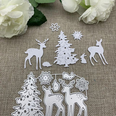 Christmas Deer Tree Metal Cutting Dies for DIY Scrapbooking Decorative Embossing