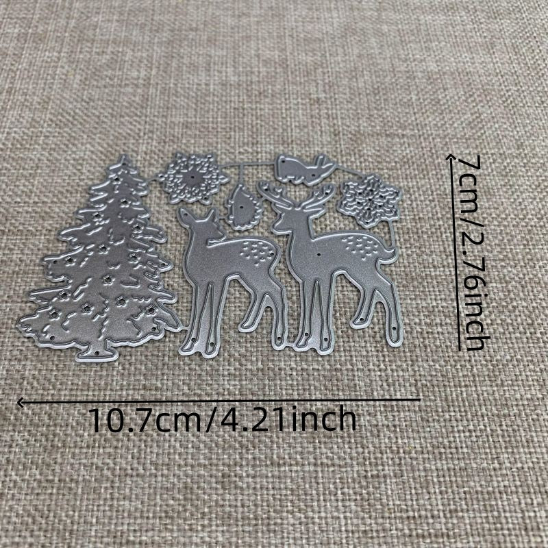 Christmas Deer Tree Metal Cutting Dies for DIY Scrapbooking Decorative Embossing