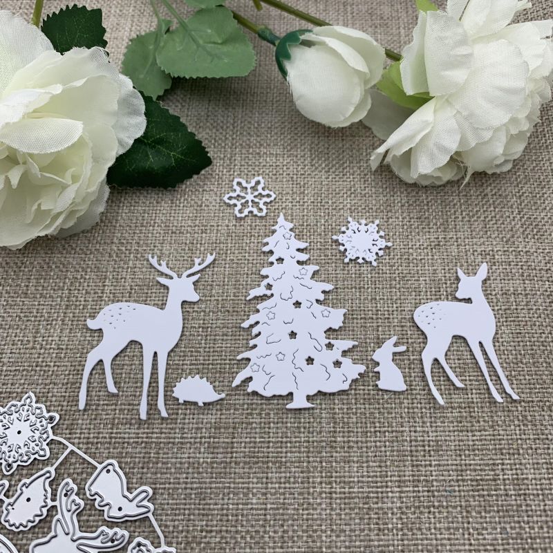 Christmas Deer Tree Metal Cutting Dies for DIY Scrapbooking Decorative Embossing