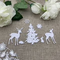 Christmas Deer Tree Metal Cutting Dies for DIY Scrapbooking Decorative Embossing