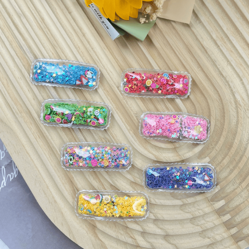 20pcs Colorful Fruit Clips DIY Hair Accessories Hair Clips PVC Sequins