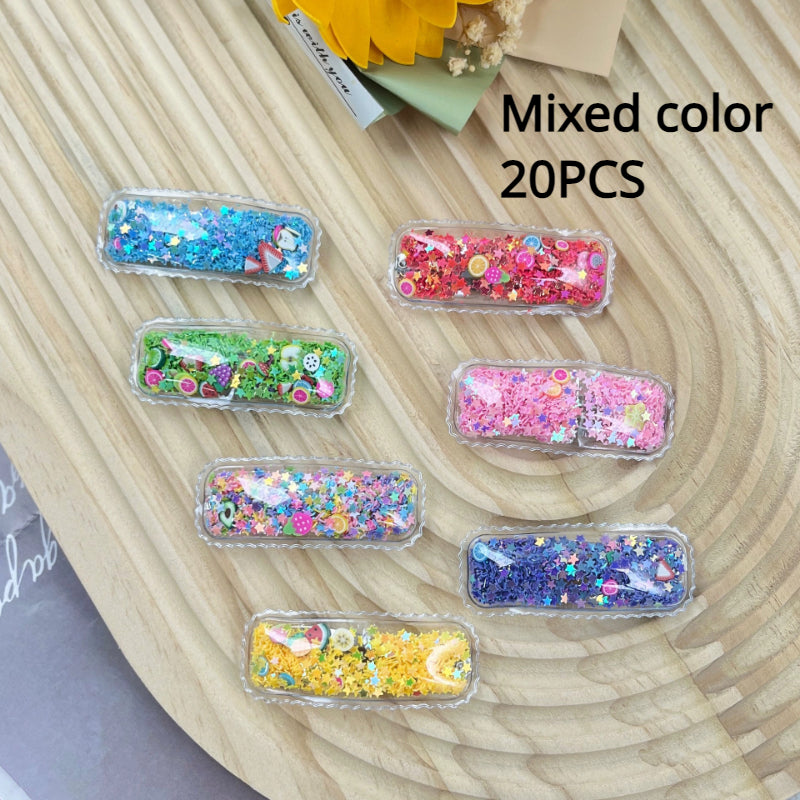 20pcs Colorful Fruit Clips DIY Hair Accessories Hair Clips PVC Sequins