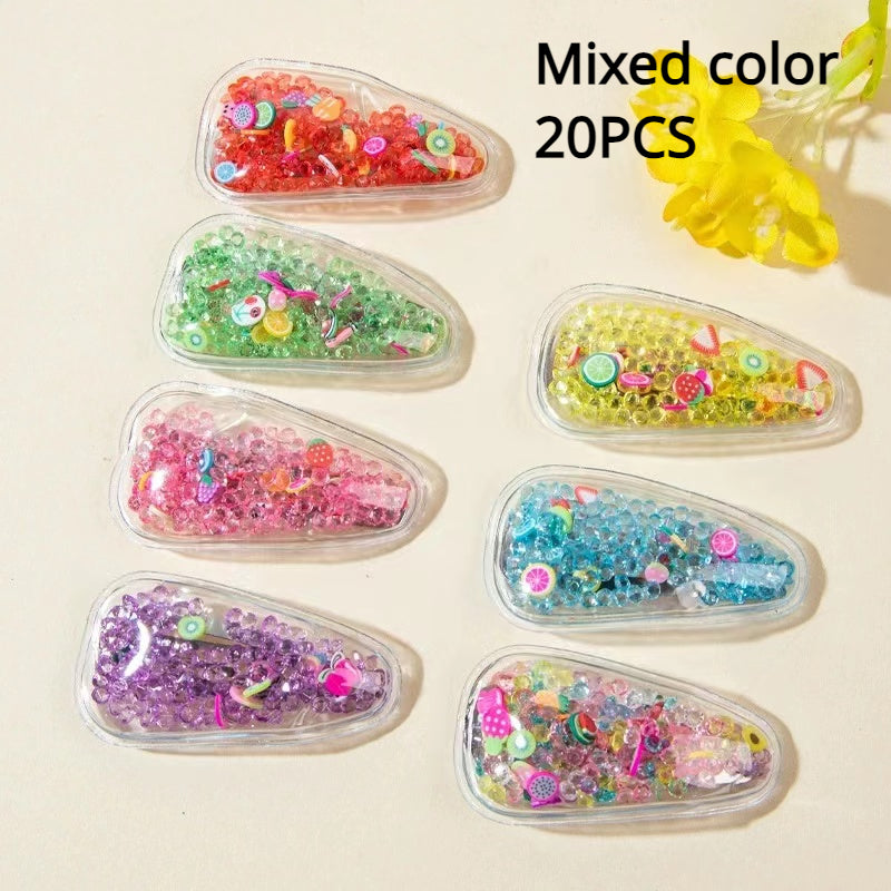 20pcs Colorful Fruit Clips DIY Hair Accessories Hair Clips PVC Sequins
