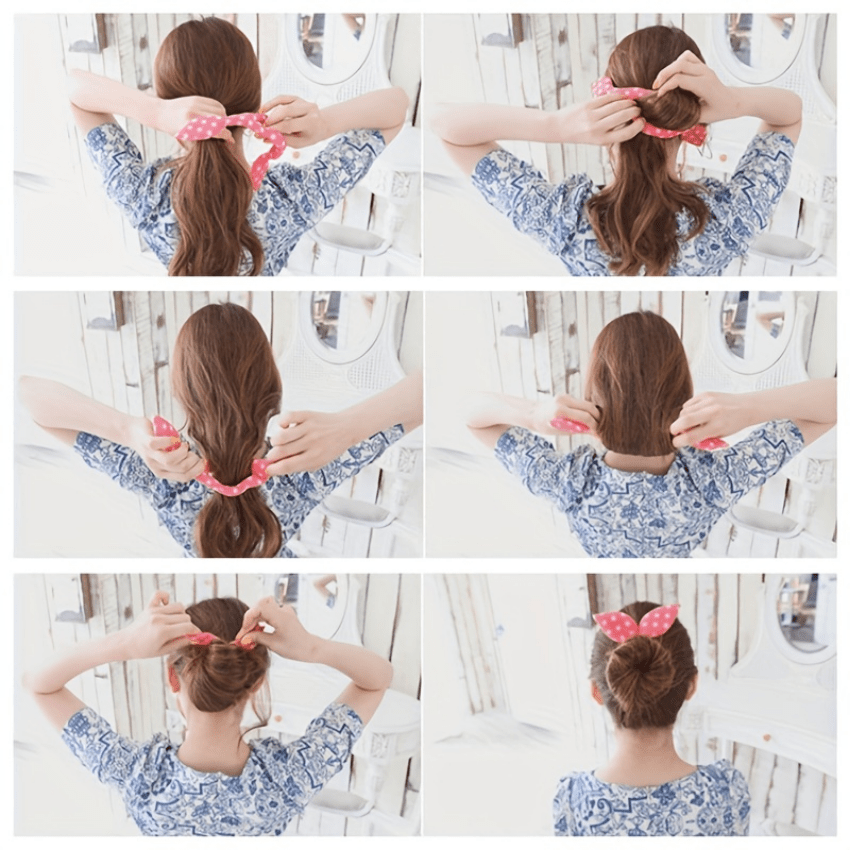 Sponge Rabbit Ears Bun Maker Hair Styling Tool for Girls