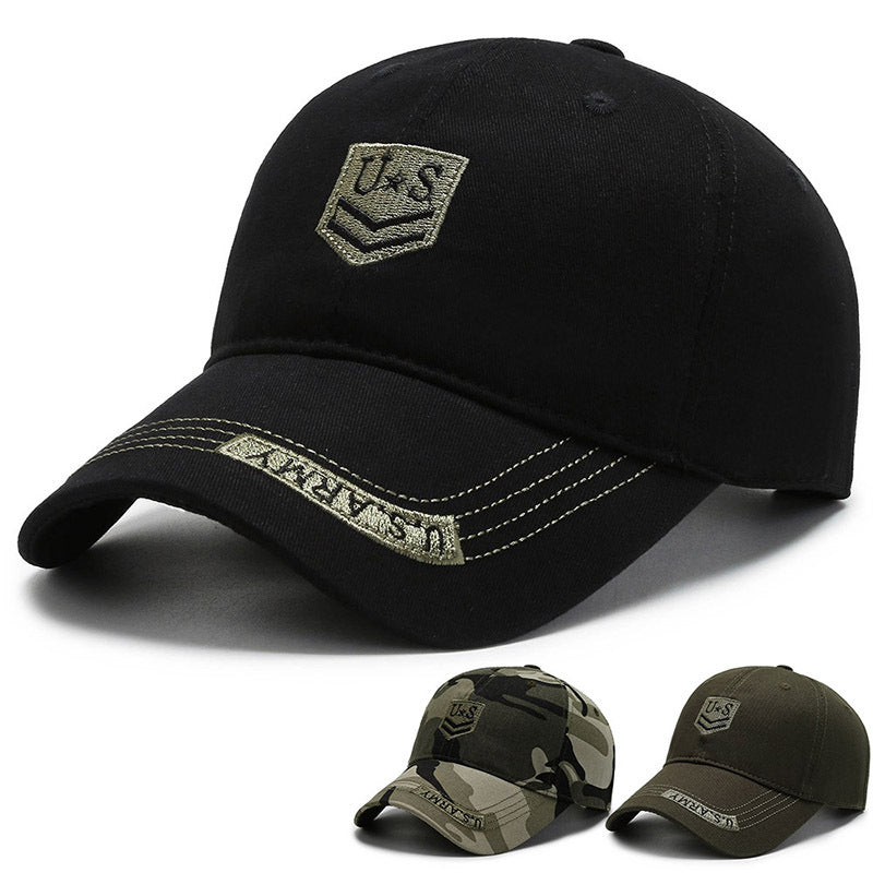 Unisex Camouflage Baseball Cap with Letter Embroidery for Outdoor Sport