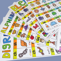4 Pcs Phonics Spelling Classroom A4 Posters Education Teaching Aids