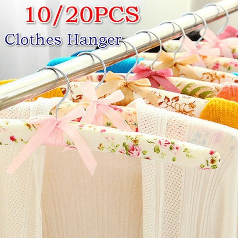 20pcs Non Slip Clothes Hangers Space Saving Dress Hanger Hook Drying Rack Random