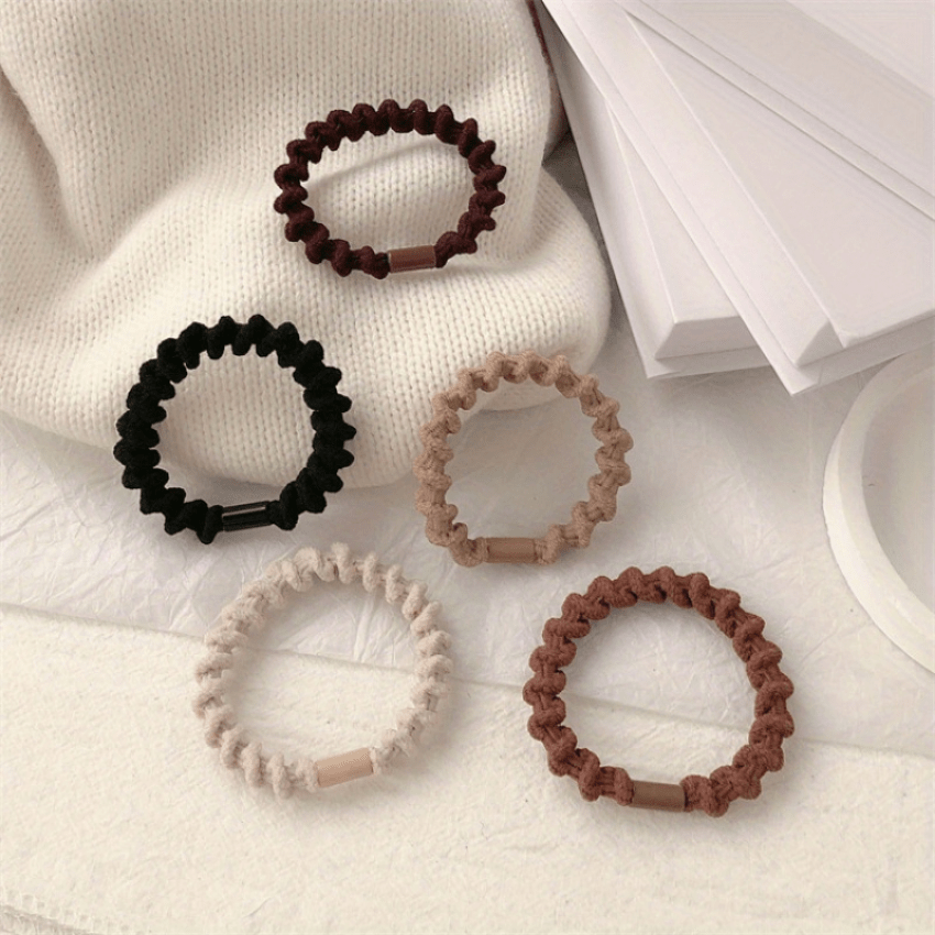 5pcs Braided Hair Rope Elastic Hair Tie Style Hair Accessories For Girls
