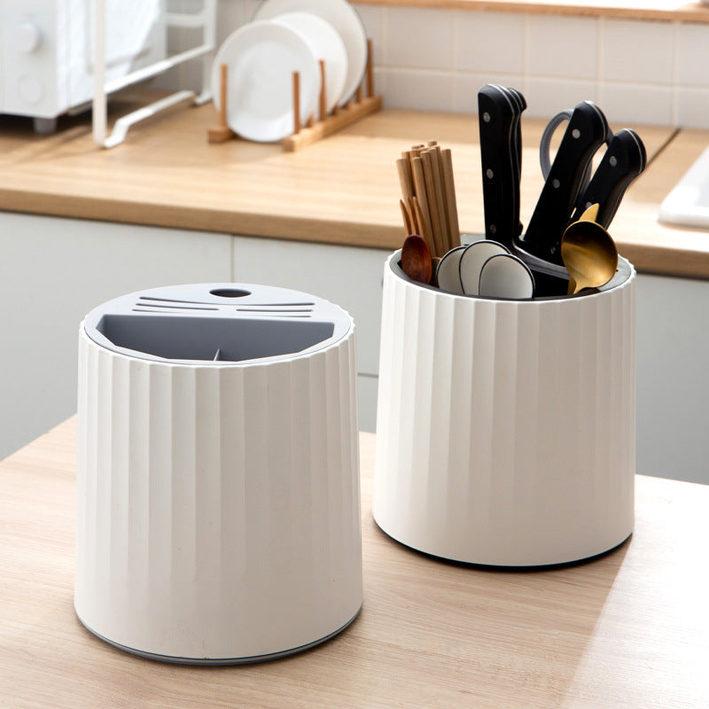 360 Degree Rotating Kitchen Storage Rack with Fork Holder