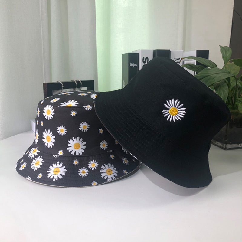 Double Sided Sun Hat with Daisy Embroidery for Men