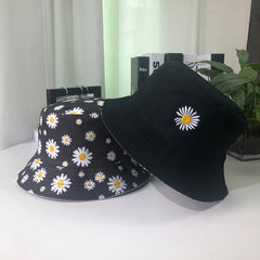 Double Sided Sun Hat with Daisy Embroidery for Men