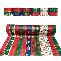 12 Rolls Christmas Bronzing Washi Tape MERRY CHRISTMAS Red And Green