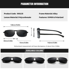 RoyalHot Polarized Alloy Rectangle Sunglasses